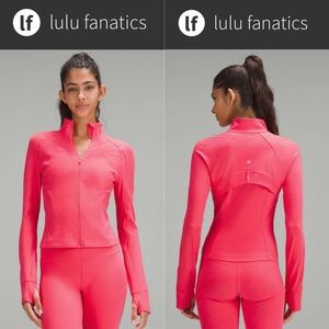 Lululemon Cropped Define Jacket Nulu Sz 8 Lip Gloss Hot Pink Waist Length 827